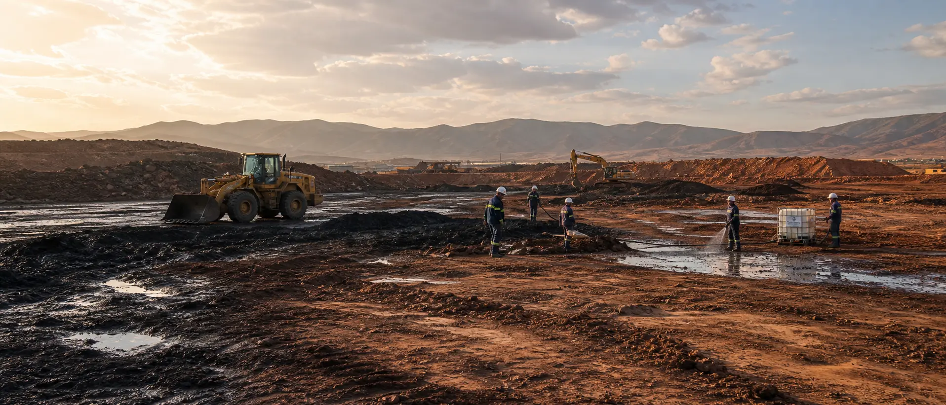 Large-scale Soil Tech remediation operation across an industrial site with active equipment and field teams.